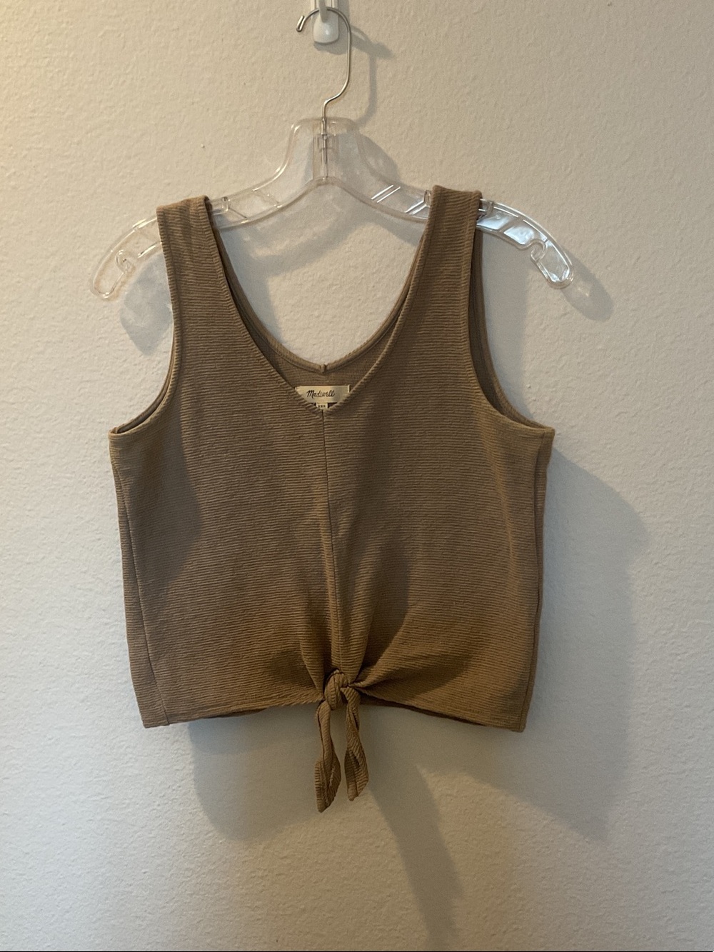 Madewell Taupe Knit Tie-Front Tank